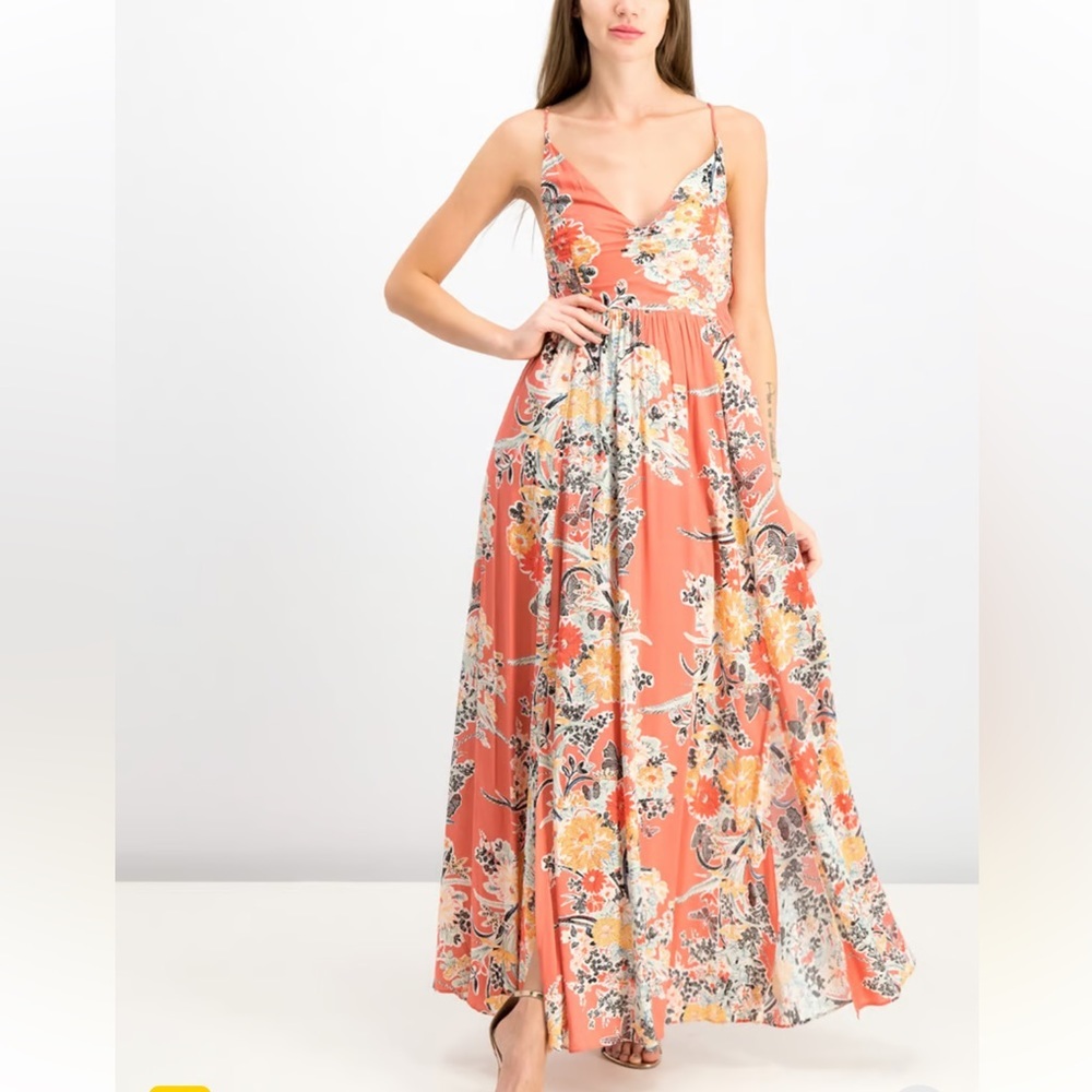 Free People Intimately Through The Vine Maxi Dress Combo Sz L Floral Crunch